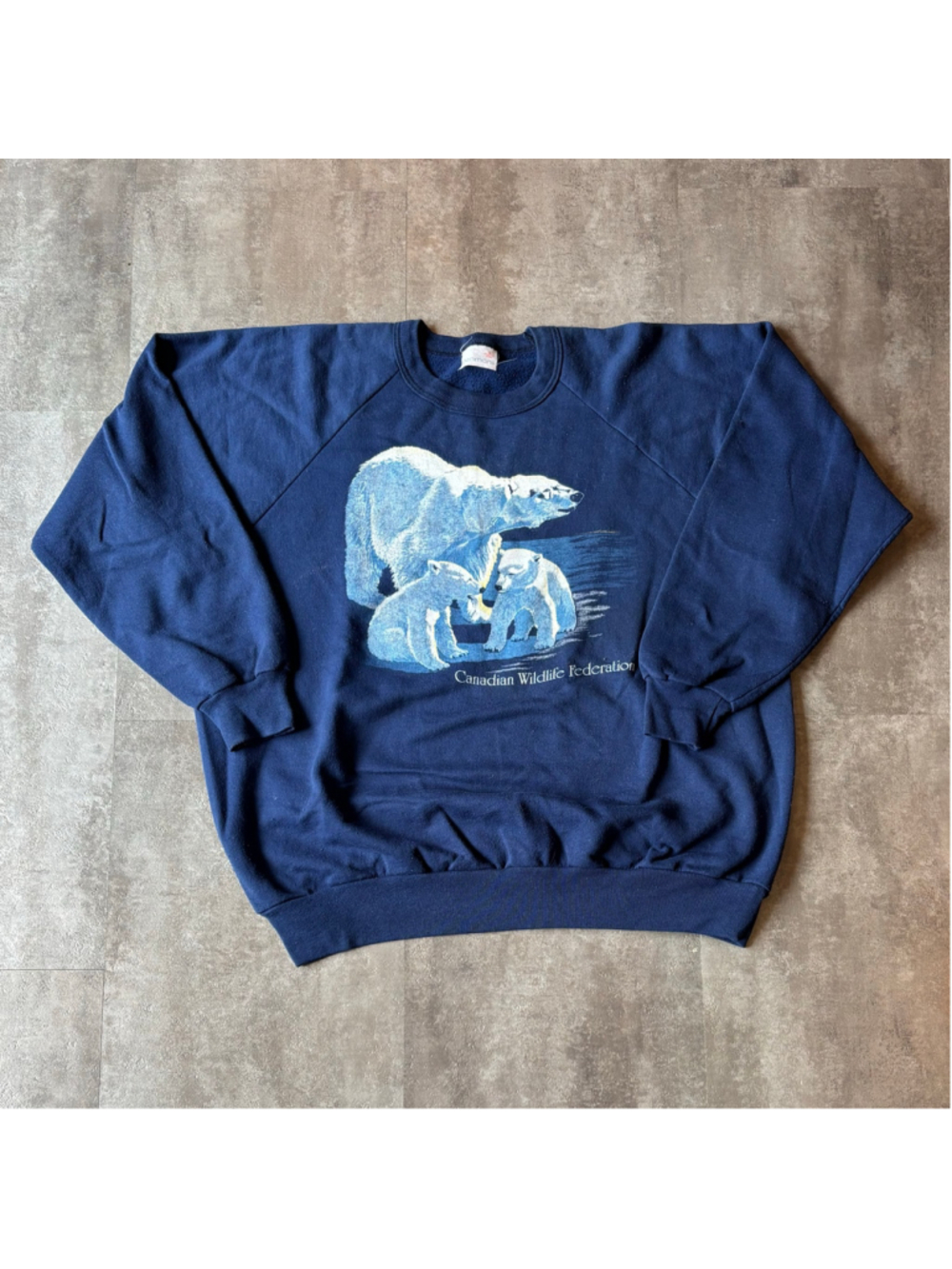 Vintage Canadian Polar Bears Crewneck Sweater Mens XL Nature Wildlife